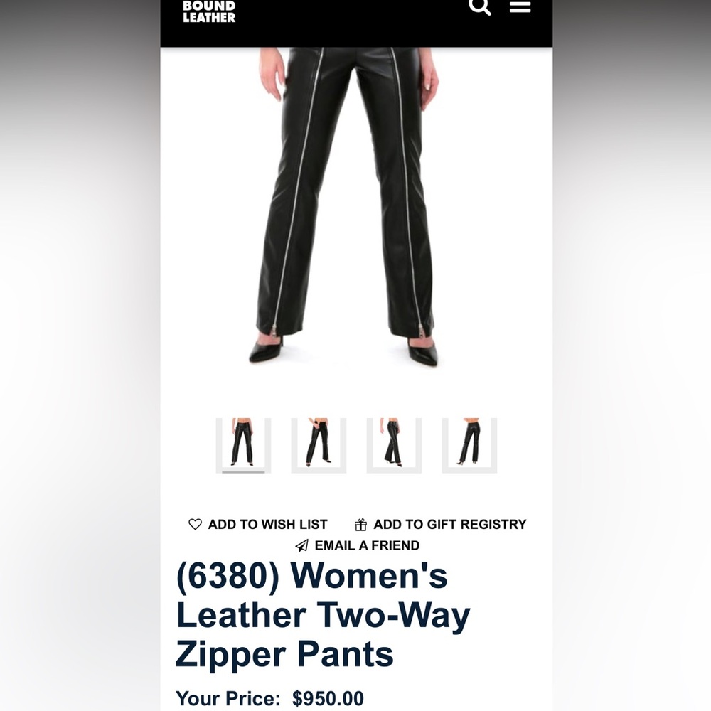 Women’s Leather Zip Pant